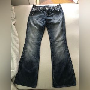 7 for All Man kind studded wide leg distressed jeans- rare